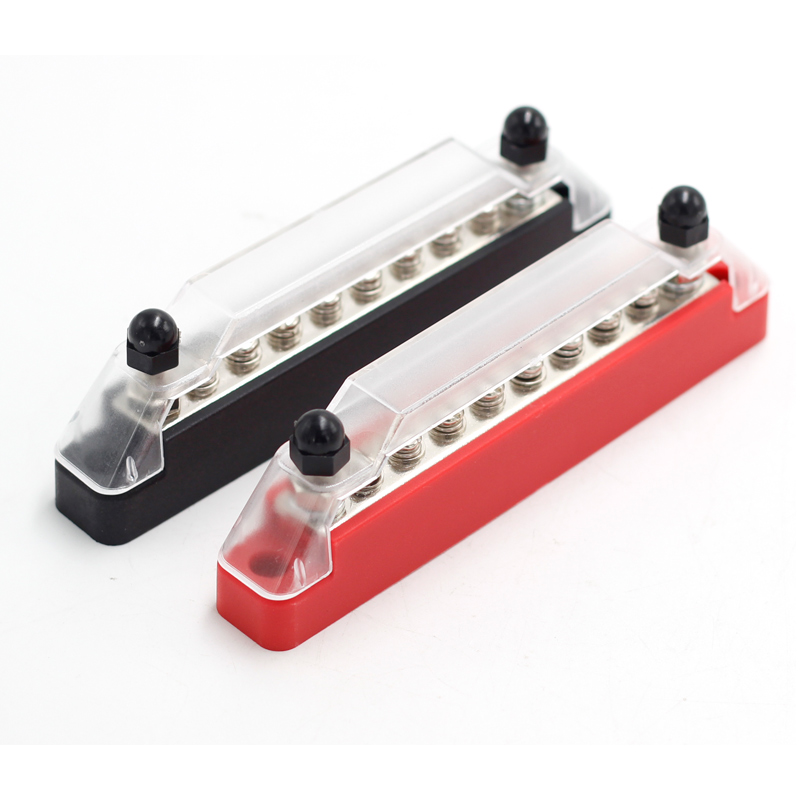 12V-48V Bus Bar Terminal Block Power Distribution Block 2 x M6 Terminal Studs 8 x M4 Terminal Screws Boat Truck3