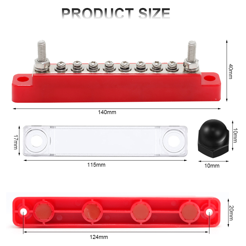 8 Terminal 130A/150A BusBar Block & Cover for Car Boat Marine E3U32