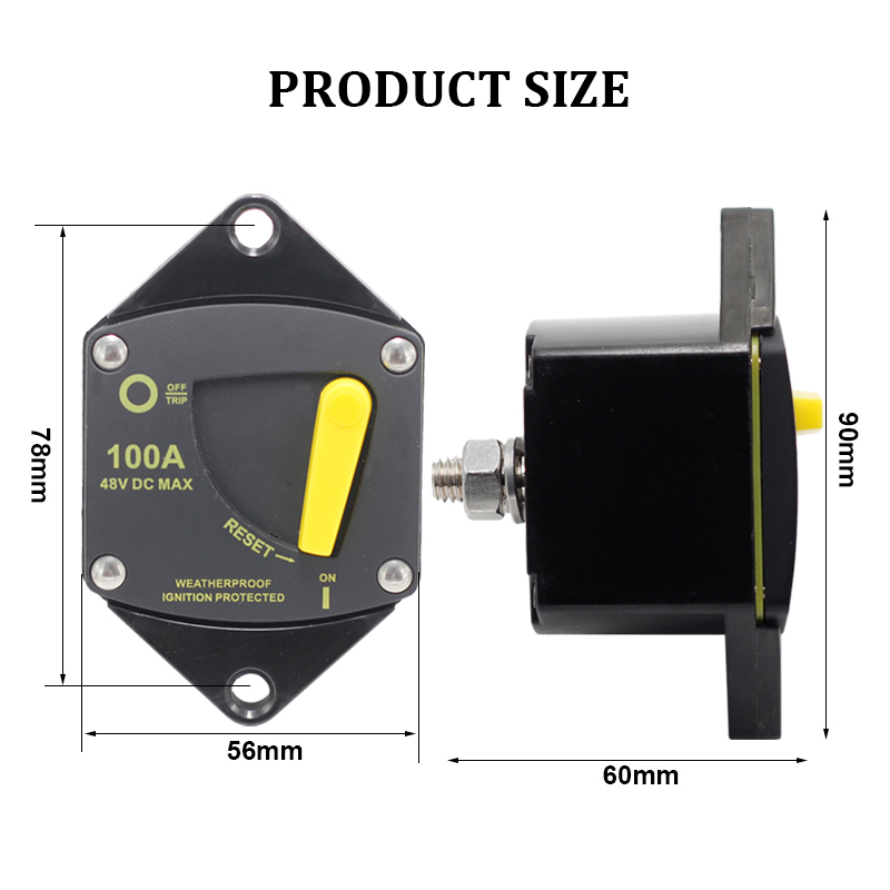 50A 60A 100A 150A 200A 300A 48V DC surface mount solar system audio recovery fuse circuit breaker3