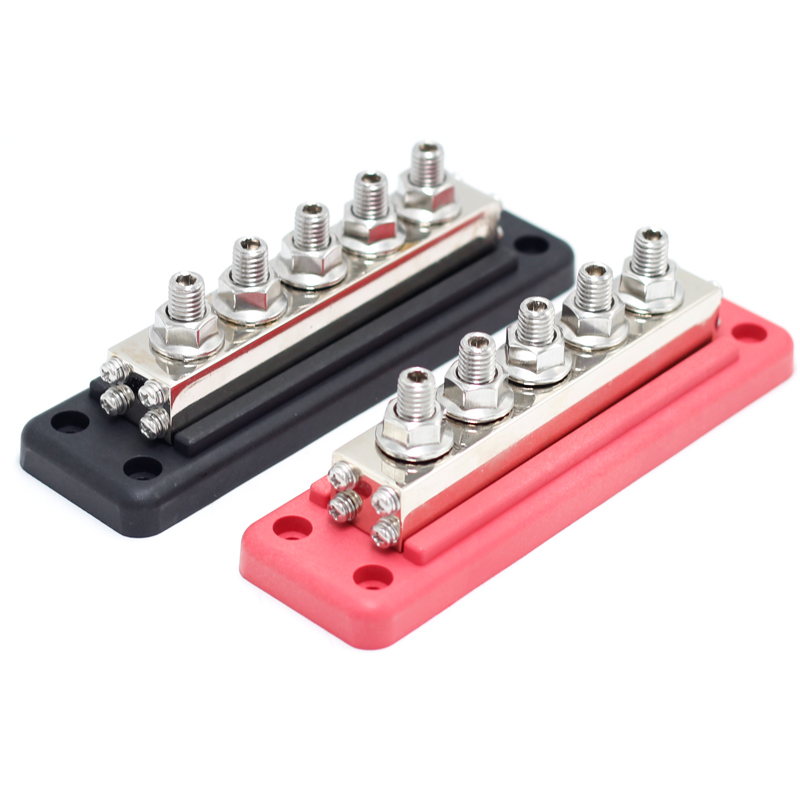 Max 600A High Amp Heavy Duty Stainless Steel Bolt DC Copper Busbar with 4/8 Studs for Power Distribution3