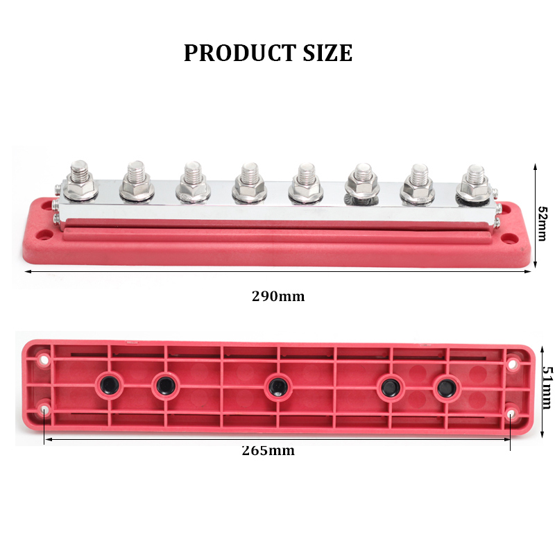 48V DC 600A Heavy Duty Power Ground Distribution Block Busbar Terminal Studs for Battery Marine2