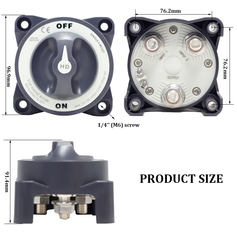 Blue Sea Systems 11003 HD-Series3 Position Selector Heavy Duty Dual Battery Switch2