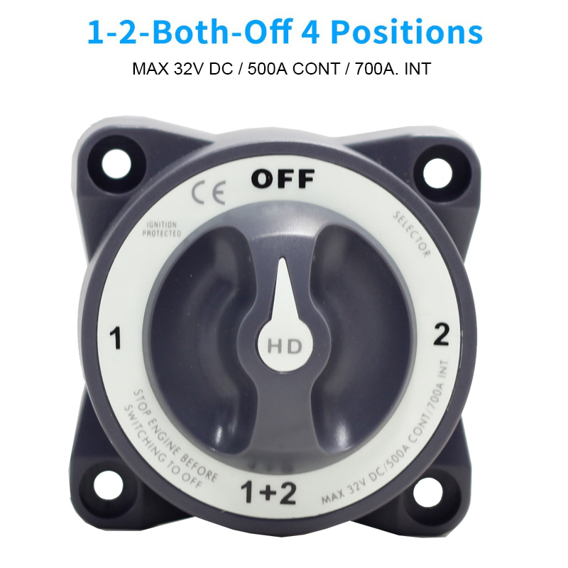 32V DC 500A 3003 Master Battery Switch Selector 4 Position 1 2 Both off with AFD for marine3