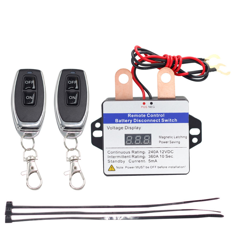 12V 240A Automatic Power Shut Off Cut Off Switch Remote Control Kill Switch Remote Battery Disconnect Switch for Car Truck Boat