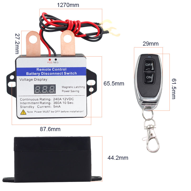 12V 240A Automatic Power Shut Off Cut Off Switch Remote Control Kill Switch Remote Battery Disconnect Switch for Car Truck Boat2