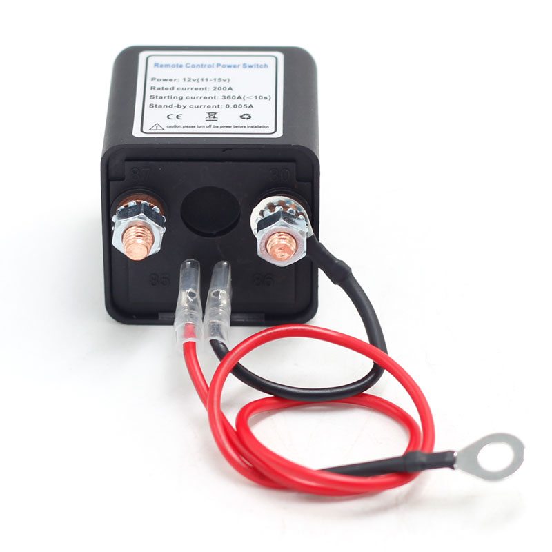 12V 200A Anti-Theft Car Kill Remote Battery Disconnect Switch with Two Wireless Remote Control Relay Fobs3