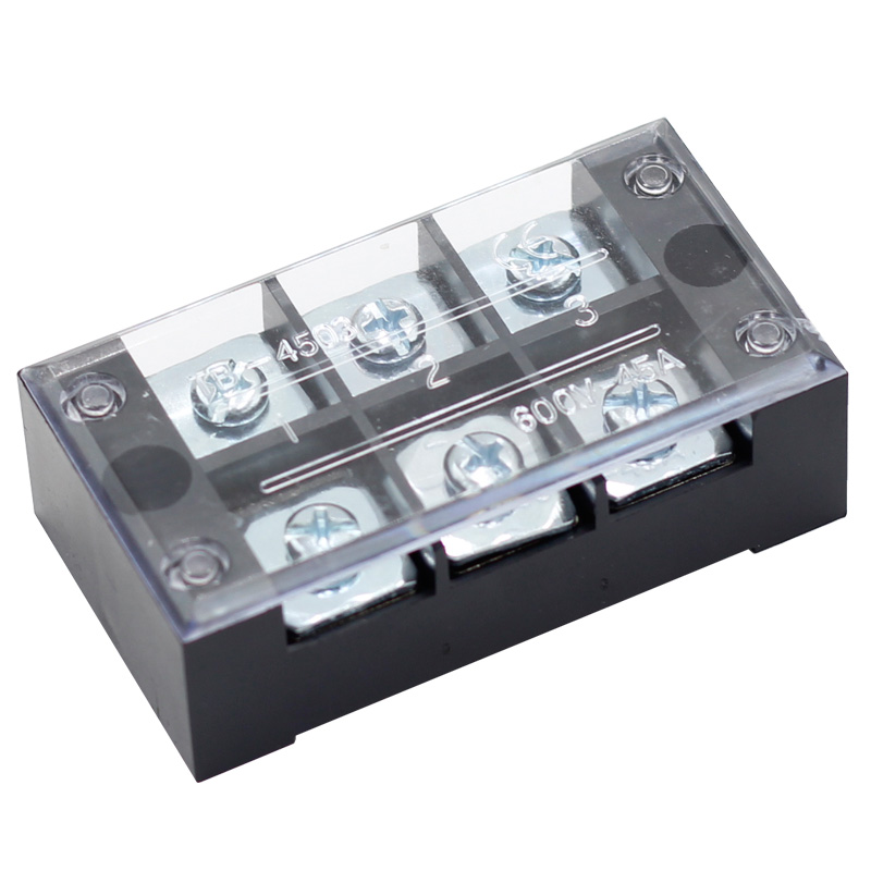 Manufacturer 600V TB series fixed type fence screw terminal 15A 25A 45A double row fixed barrier terminal block