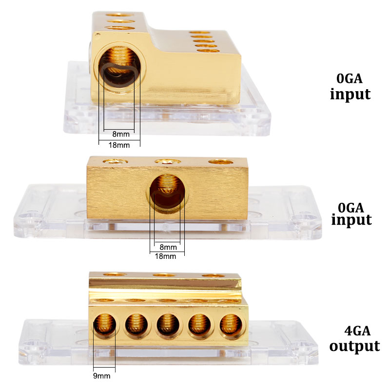 12V 6 Way 4GA 2 4GA Output Power High Quality Terminal Block Portable Fuse Block Cable Splitter Power Distribution Block2