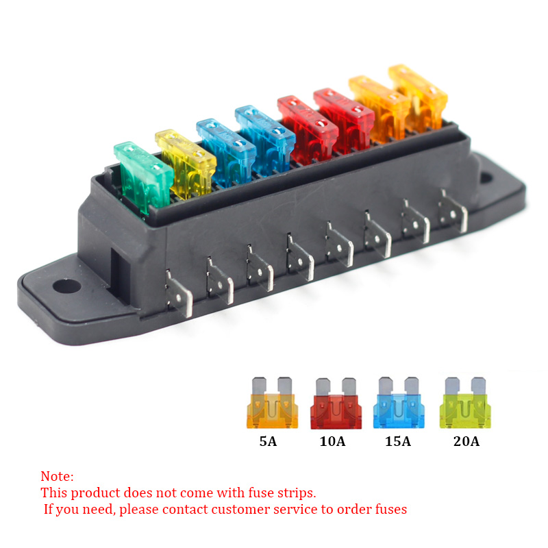 8 Way 12V Standard Circuit Car Fuse Box DC Electrical Waterproof RV auto blade fuse block With Cover3